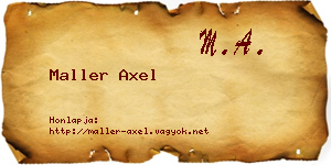 Maller Axel névjegykártya