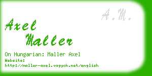 axel maller business card